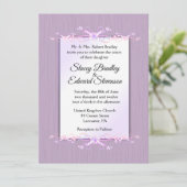 薄紫シンプル伝統的結婚式招待状 招待状 (スタンド正面)