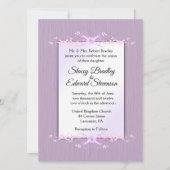 薄紫シンプル伝統的結婚式招待状 招待状 (正面)