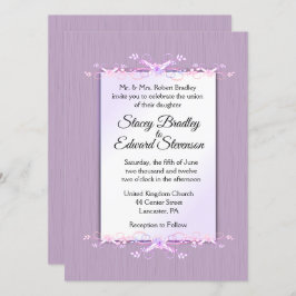 薄紫シンプル伝統的結婚式招待状 招待状