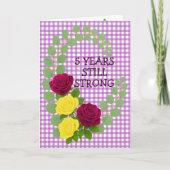 薄紫ジンガムフローラ5周年記念夫婦ギフト カード (正面)