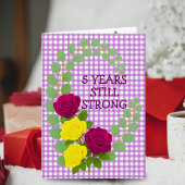 薄紫ジンガムフローラ5周年記念夫婦ギフト カード