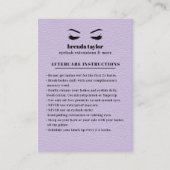 薄紫スエードアイラッシュブラウバアフターケアの指示 名刺 (正面)