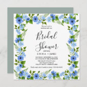 薄紫スクウェア素朴ブライダルシャワー招待 招待状 (正面/裏面)