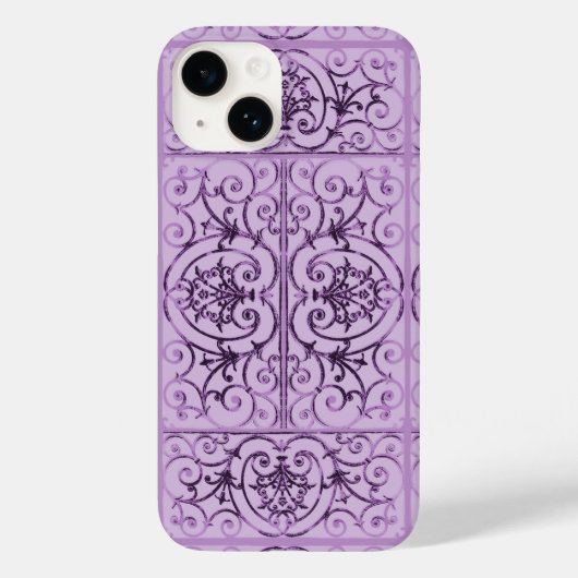 薄紫スクロール模様 Case-Mate iPhoneケース (裏面)