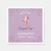 薄紫スコップドアイスクリームブライダルシャワー スタンダードカクテルナプキン (正面)