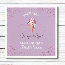 薄紫スコップドアイスクリームブライダルシャワー スタンダードカクテルナプキン