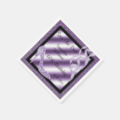 薄紫スタイリッシュスティレット&ストリーマー60誕生日 スタンダードカクテルナプキン (角)