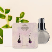 薄紫スタッコヴィンテージロゴイヤリングディスプレイ スクエア名刺