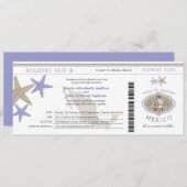 薄紫スターフィッシュメキシコボーディングパス結婚ズ 招待状 (正面/裏面)