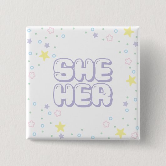 薄紫スター紙吹雪の代名詞 缶バッジ (正面)