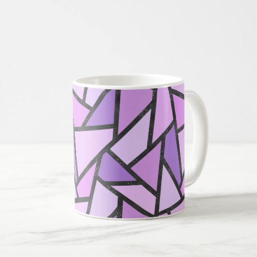 薄紫ステンドグラスの色合い コーヒーマグカップ (正面右)