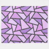 薄紫ステンドグラスの色合い フリースブランケット (正面(横))