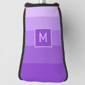 薄紫ストライプモノグカスタムラムゴルフヘッドカバー ゴルフヘッドカバー (回転90)