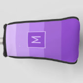 薄紫ストライプモノグカスタムラムゴルフヘッドカバー ゴルフヘッドカバー (正面)