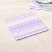 薄紫ストライプ スクエアペーパーコースター (アングル)