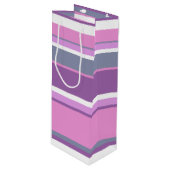 薄紫ストライプ ワインギフトバッグ (正面アングル)