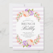 薄紫ストライプ&開花マザーズデイブランチ 招待状 (正面)