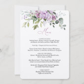薄紫セージ緑のメニュ結婚ーカード 招待状 (正面)