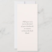 薄紫ダスティブルーフローラキンセアニャブックマーク 招待状 (裏面)