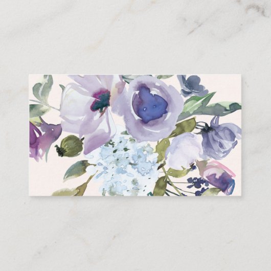 薄紫ダスティブルーフローラボー結婚ホのウェブサイト 名刺 (裏面)