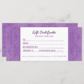 薄紫ダマスクのギフト券 (正面/裏面)