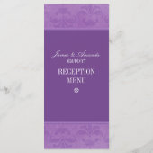 薄紫ダマスク結婚式メニュー/プログラム メニュー (裏面)