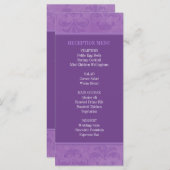 薄紫ダマスク結婚式メニュー/プログラム メニュー (正面/裏面)