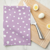 薄紫ダルマチアスポット、ダルマチアドット点々のある、 キッチンタオル (四つ折り)