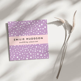 薄紫ダルマチアスポット、ダルマチアドット点々のある、 スクエア名刺