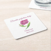 薄紫チューリップダブル完全完全愛 スクエアペーパーコースター (アングル)