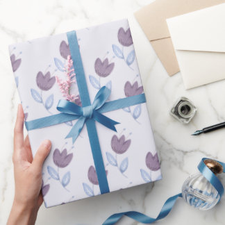 薄紫チューリップ包装紙 ラッピングペーパー