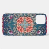 薄紫チューリップ花、装飾フローラフレーム。 Case-Mate iPhoneケース (裏面 (横))