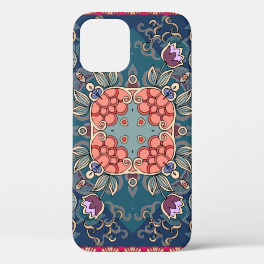 薄紫チューリップ花、装飾フローラフレーム。 Case-Mate iPhoneケース (裏面)