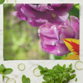 薄紫チューリップ キッチンタオル (折り畳み)