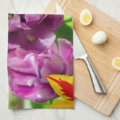 薄紫チューリップ キッチンタオル (四つ折り)