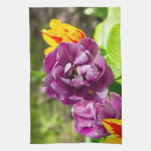 薄紫チューリップ キッチンタオル (縦)