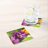 薄紫チューリップ スクエアペーパーコースター (インサイチュ)