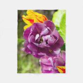 薄紫チューリップ フリースブランケット (正面)