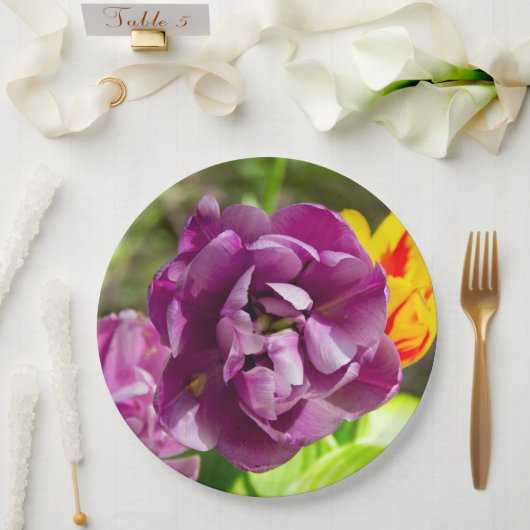 薄紫チューリップ ペーパープレート (ウェディング)