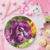 薄紫チューリップ ペーパープレート (パーティー)