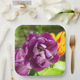 薄紫チューリップ ペーパープレート