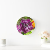 薄紫チューリップ ラウンド壁時計 (ホーム)