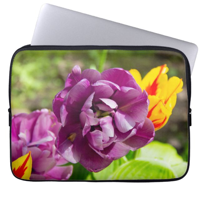 薄紫チューリップ ラップトップスリーブ (正面)
