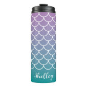 薄紫ティール（緑がかった色）グラデーションマーメイド魚鱗 タンブラー (正面)