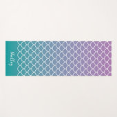 薄紫ティール(緑がかった色)グラデーションマーメイド魚鱗 ヨガマット (正面(横))