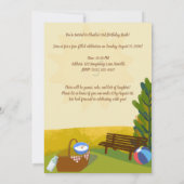 薄紫ディーノインパーク誕生日 招待状 (裏面)