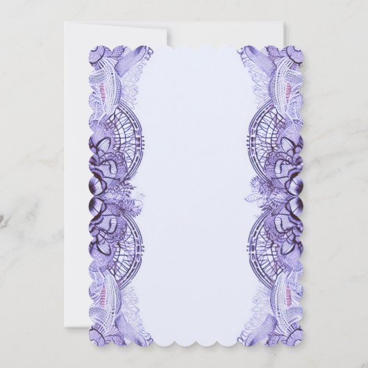 薄紫デリケートレースデザイン結婚式招待状 招待状 (裏面)