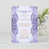 薄紫デリケートレースデザイン結婚式招待状 招待状 (スタンド正面)