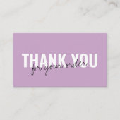 薄紫トレンディーありがとうございます。スナップと共有カスタムロゴ 名刺 (正面)