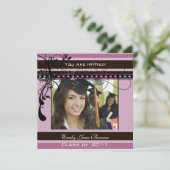 薄紫ドット&スワーズシニア写真クラス2011 招待状 (スタンド正面)